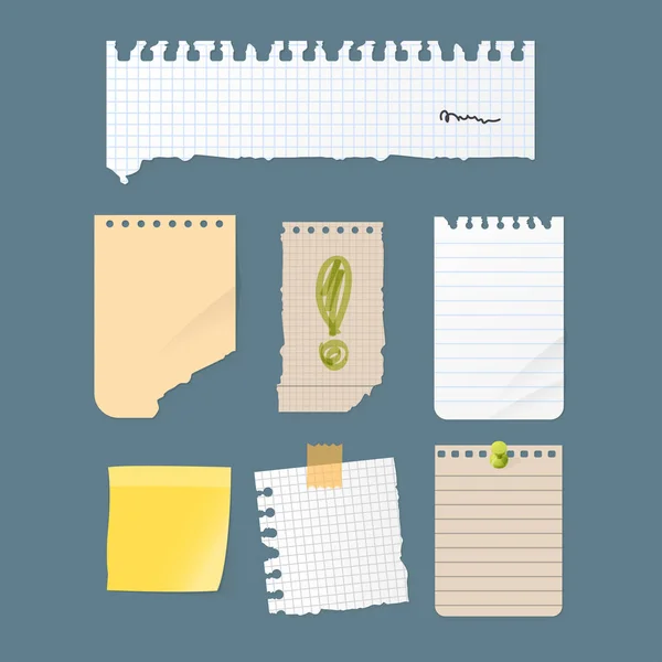 Paper notes sheet for message vector illustration. — Stock Vector