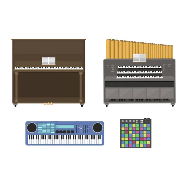 Teclado instrumentos musicais ilustração vetorial . — Vetor de Stock