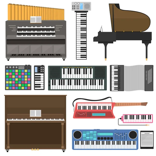 Teclado instrumentos musicais ilustração vetorial . —  Vetores de Stock