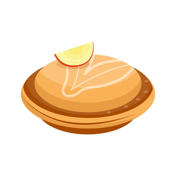 Hausgemachte Bio-Apfelkuchen Dessert Vektor Illustration. — Stockvektor