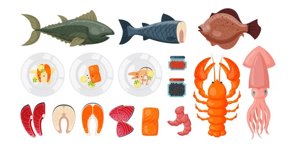 Ilustracja wektorowa morze żywności. — Wektor stockowy