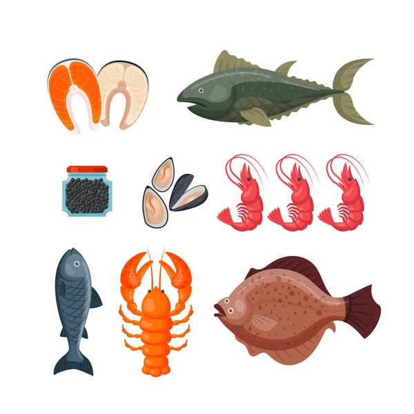 Векторное изображение морепродуктов . — стоковый вектор