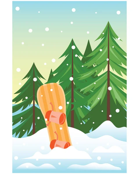 Vacances d'hiver illustration vectorielle de paysage . — Image vectorielle