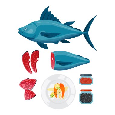 Deniz gıda vektör çizim.