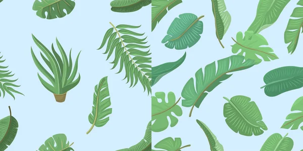 Seamless pattern with banana leaves vector illustration. — Stock Vector