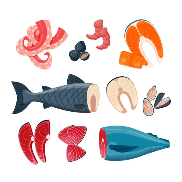 Illustrazione vettoriale dei frutti di mare . — Vettoriale Stock