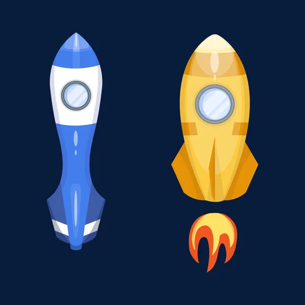 Astronomy space rocket cartoon vector illustration. — Stock Vector