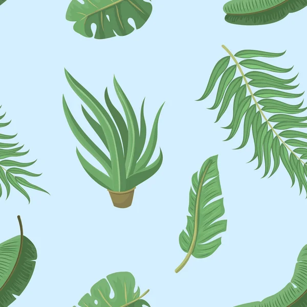 Modèle sans couture avec illustration vectorielle de feuilles . — Image vectorielle