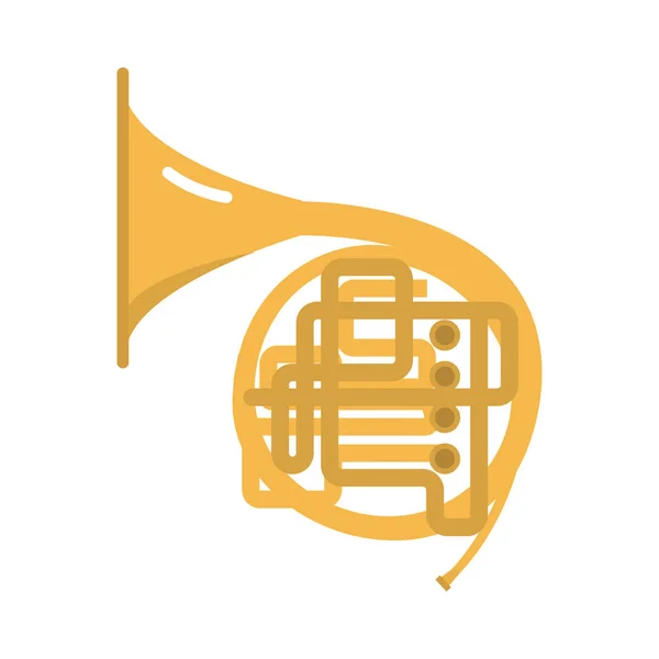 Trombone tuba trompet klassieke geluid vectorillustratie. — Stockvector