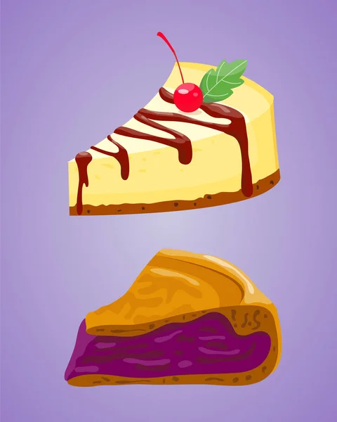 Ilustração orgânica caseira do vetor da sobremesa da torta . —  Vetores de Stock