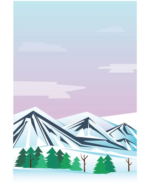 Winter vakantie landschap vectorillustratie. — Stockvector