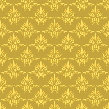 Vektör damasko vintage Dikişsiz desen arka plan.