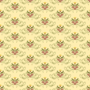 Vektör damasko vintage Dikişsiz desen arka plan.