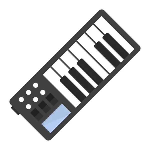 Vintage synthesizer musikutrustning platt design vektorillustration. — Stock vektor