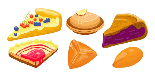 Zelfgemaakte organische pie dessert vectorillustratie. — Stockvector