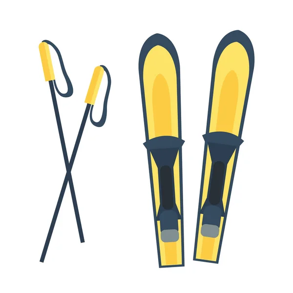 Ski hiver équipement saisonnier illustration vectorielle . — Image vectorielle