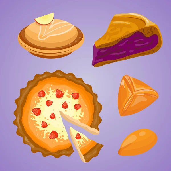 Zelfgemaakte organische pie dessert vectorillustratie. — Stockvector