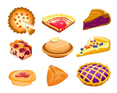 Ev yapımı organik pasta tatlı vektör çizim.