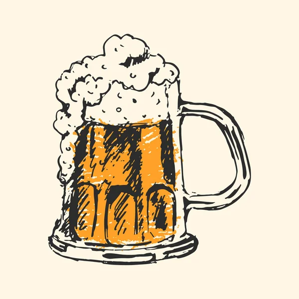 Cerveza artesanal e ilustración de vectores de bocetos de pub . — Vector de stock