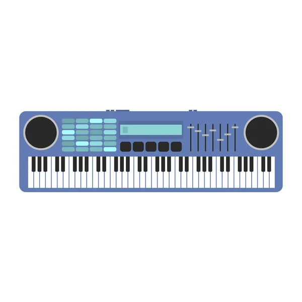 Vintage synthesizer muziekmateriaal platte ontwerp vectorillustratie. — Stockvector