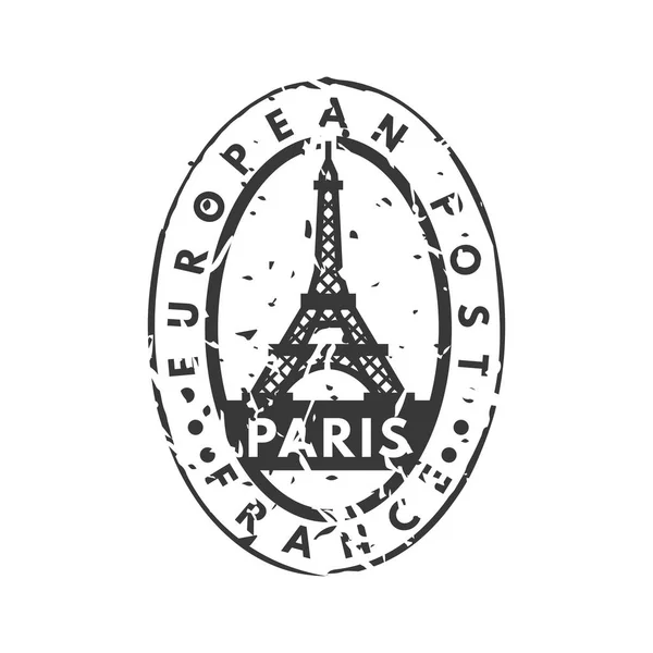 矢量老式邮费巴黎邮政发行的邮票. — 图库矢量图片