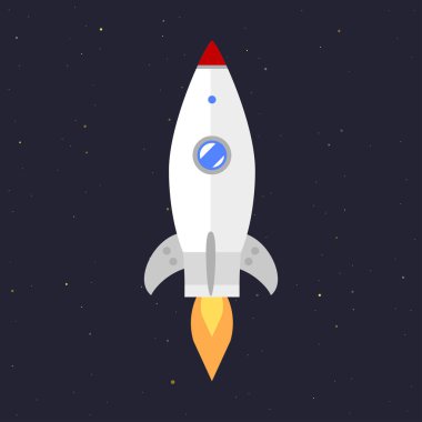 Vektör teknoloji gemi roket başlangıç yenilik.