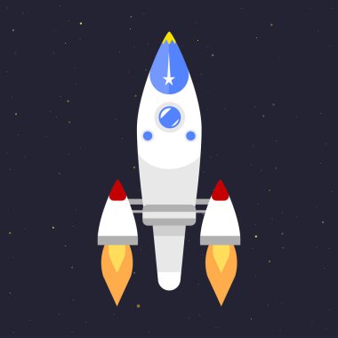 Vektör teknoloji gemi roket başlangıç yenilik.