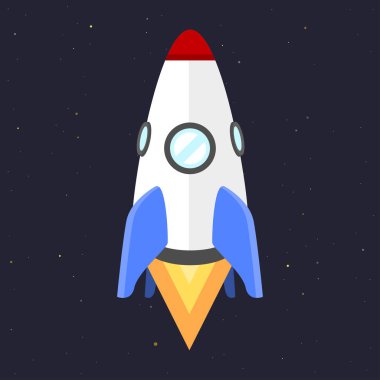 Vektör teknoloji gemi roket başlangıç yenilik.