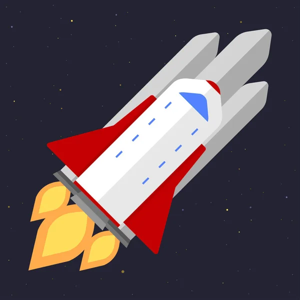 Vector technology ship rocket startup innovation. — Stock Vector