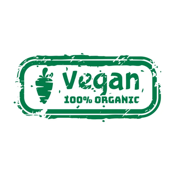 Vecteur rétro vegan teal timbre vintage pour marque de qualité . — Image vectorielle