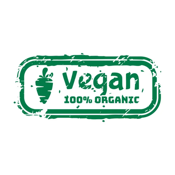 Vektor Retro Veganer Teal Vintage Stempel für Gütezeichen. — Stockvektor