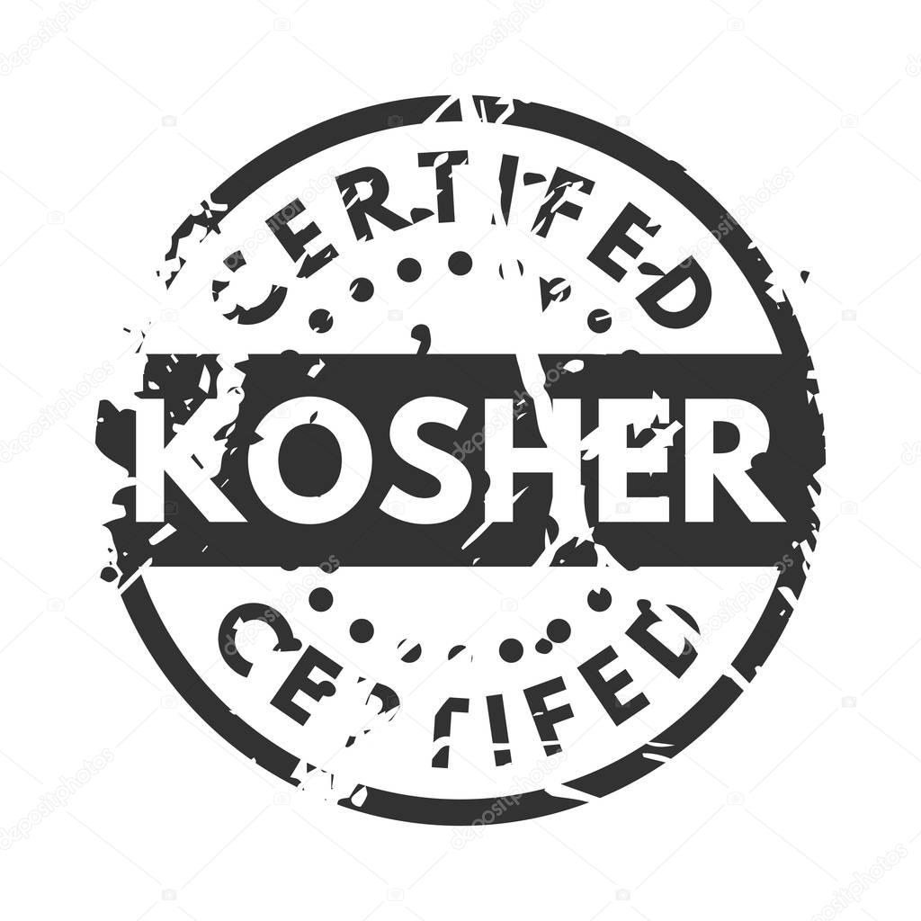 Vector retro kosher teal vintage stamp for quality mark.