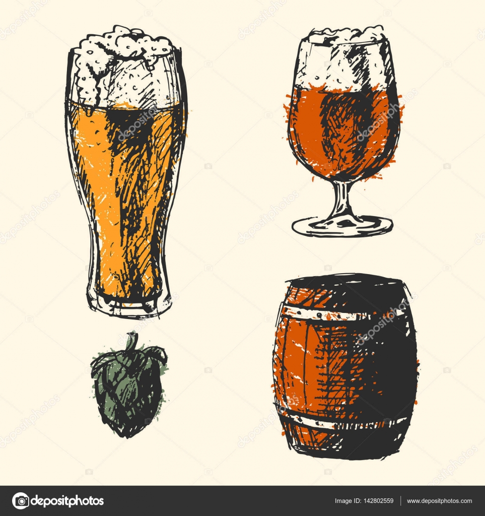 Craft Beer And Pub Sketch Vector Illustration Stock Vector Image By C Vectordreamsmachine