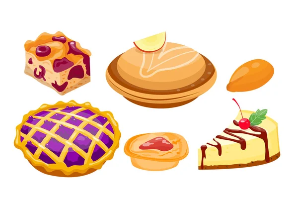 Zelfgemaakte organische pie dessert vectorillustratie. — Stockvector