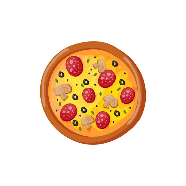 Pizza fresca caliente icono vector ilustración . — Archivo Imágenes Vectoriales