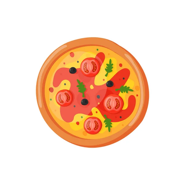 Heta färsk pizza ikonen vektorillustration. — Stock vektor