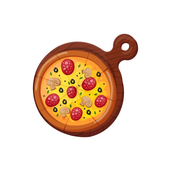 Pizza fresca caliente icono vector ilustración . — Vector de stock