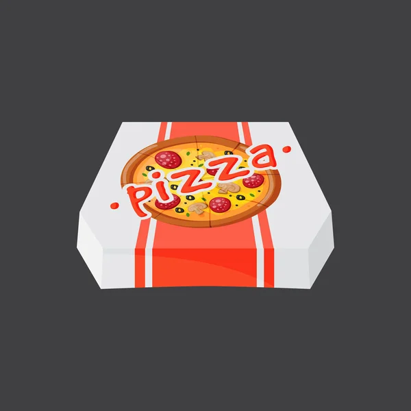 Pizza fresca caliente caja icono vector ilustración . — Archivo Imágenes Vectoriales