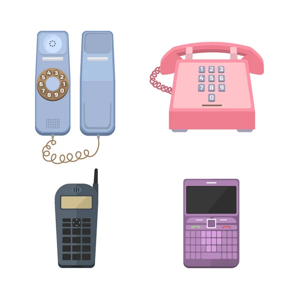 Telefoons vintage vector iconen. — Stockvector