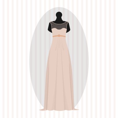 Elegance stil kutlama vektör çizim giysi Düğün Gelin.