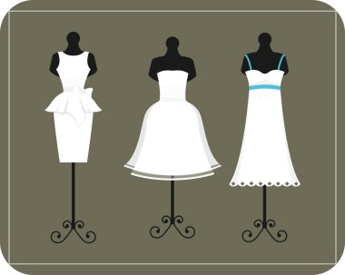 Elegance stil kutlama vektör çizim giysi Düğün Gelin.