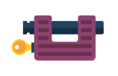 Evin kapı kilit erişim ekipman simge vektör Emanet parola gizlilik öğesi anahtar ve asma kilit koruma güvenlik anahtar deliği vektör çizim ile.