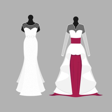 Elegance stil kutlama vektör çizim giysi Düğün Gelin.
