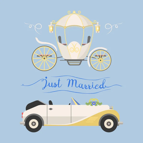 Ilustración de vector de transporte de moda boda . — Vector de stock