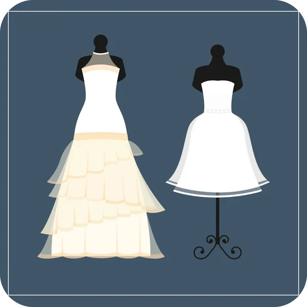 Svatební nevěsta šaty elegance stylu oslav vektorové ilustrace. — Stockový vektor