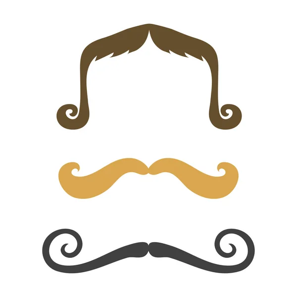 Silhouette vecteur moustache cheveux hipster bouclé collection barbe barbier et gentleman symbole mode adulte humain visage donné vecteur illustration . — Image vectorielle