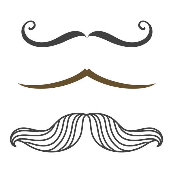 Silhouette vector mustache hair hipster curly collection beard barber and gentleman symbol fashion adult human facial gave vector illustration. — Stock Vector