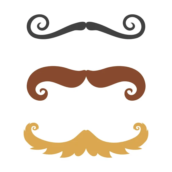 Silhouette vector mustache hair hipster curly collection beard barber and gentleman symbol fashion adult human facial gave vector illustration. — Stock Vector