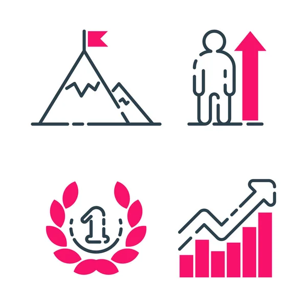 Motivation concept chart pink icon business strategy development design and management leadership team work growth creativity office training vector . — Vector de stock