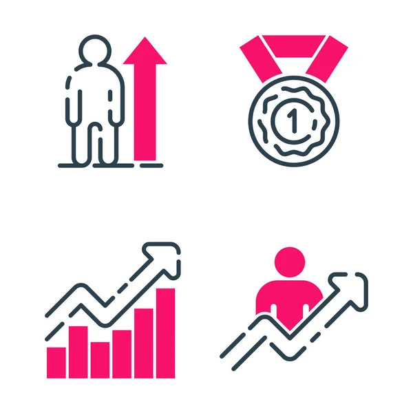 Motivation concept chart pink icon business strategy development design and management leadership team work growth creativity office training vector . — Vector de stock